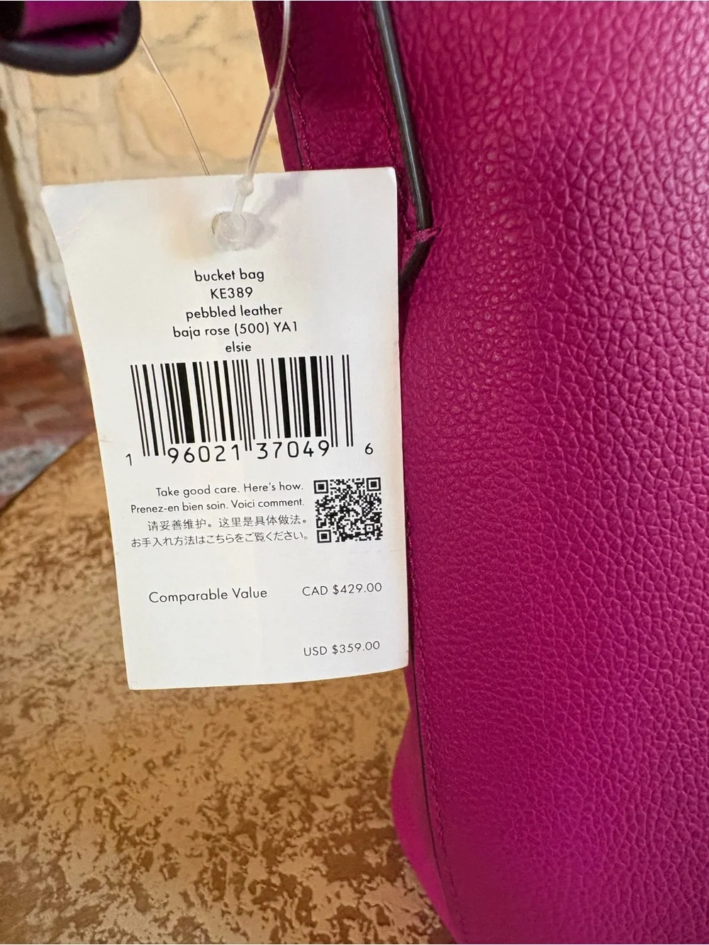 kate spade Fuchsia Pebbled Leather Crossbody Bag